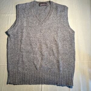 Barnaby Mens Wool Blend V-Neck Sweater Vest Heather Gray Size L
